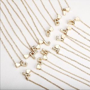 Jewelry - Initial and heart necklace gold Jewelry - Initial and heart necklace gold
